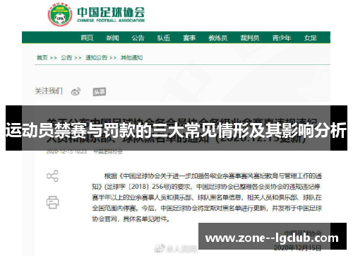 运动员禁赛与罚款的三大常见情形及其影响分析